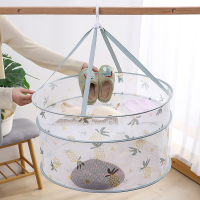 防变形晾衣网 可折叠羊绒衫毛衣平铺晾晒网 晾衣篮晒衣网兜晒衣篮|61双层单封闭菠萝晒衣篮