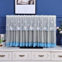 32寸液晶电视罩开机不取挂式台式曲面直面电视防尘罩套盖巾盖布|彩蝶蓝色 37寸