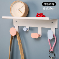 创意挂钩免打孔置物架挂衣架装饰玄关门后墙上承重衣帽钩强力粘钩|樱花粉4钩[送免钉胶+安装膨胀螺钉]