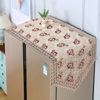 欧式布艺双开单开门蕾丝电冰箱防尘罩套洗衣机遮盖布巾蒙帘收纳袋|酒红色国色天香红 微波炉盖巾(深度35*长度100厘米)