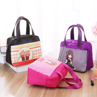 可爱手提化妆包时尚女士便携洗漱包出行收纳包逛街饭盒拎包