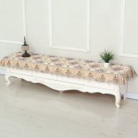 电视柜罩台布桌布罩电视机盖布防尘罩布艺鞋柜盖布罩长方形盖布|花语--咖色 电视柜40--160