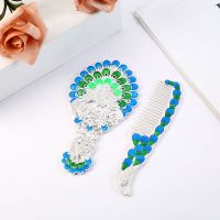 俄罗斯复古小套锌合金化妆镜手柄镜子梳子套装便携镜馈赠生日礼物|银色 807款小套镜