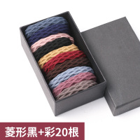 胶圈橡皮筋ins森系简约皮筋扎头发女扎头加粗发圈高弹力不伤发|菱形黑+彩20根