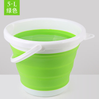 折叠水桶便携式户外可车用带水龙头储水箱车载家用手提自驾游大号|5L折叠水桶绿色