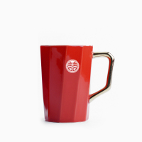 结婚双喜红色漱口杯一对情侣刷牙杯创意定制陶瓷牙缸婚庆洗漱杯|一个杯子送牙刷