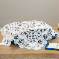 打印机盖布小茶具防尘布传真机电脑蕾丝防尘罩一体复印机防尘罩布|白色1257 85X85CM正方