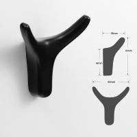 现代可爱金属挂衣钩北欧牛角衣服浴室柜门衣柜壁挂墙挂创意挂钩|黑色65牛角衣钩