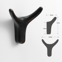 现代可爱金属挂衣钩北欧牛角衣服浴室柜门衣柜壁挂墙挂创意挂钩|黑红古65牛角衣钩