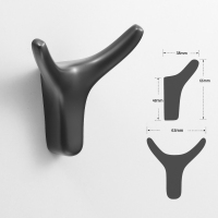 现代可爱金属挂衣钩北欧牛角衣服浴室柜门衣柜壁挂墙挂创意挂钩|深灰色65牛角衣钩