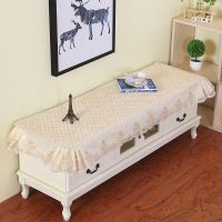 电视柜罩台布桌布罩电视机盖布防尘罩布艺鞋柜盖布罩长方形盖布|夹棉防滑吉祥如意黄 电视柜35--220