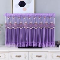 液晶电视机罩挂式壁挂防尘曲面32寸42寸50寸55寸防尘罩盖|(魔术贴款)秋月-紫 电视柜罩长240*宽40高40cm