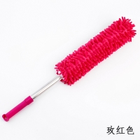 雪尼尔静电除尘鸡毛掸子家用可伸缩弯曲汽车除尘扫灰不掉毛清洁刷|枚红(伸缩款)
