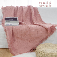 简约现代沙发套线毯子纯色沙发垫全盖巾网红ins防尘罩布艺民宿|唯美T格-皮粉 230*340cm