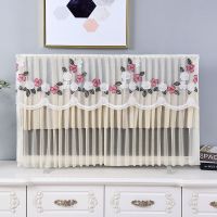 液晶电视机罩挂式壁挂防尘曲面32寸42寸50寸55寸防尘|(包边款)玫瑰花-粉 电视柜罩长180*宽40高40cm