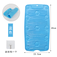 洗衣板搓衣板家用实竹木老式小号搓板宿舍学生洗衣垫大号跪用惩|PVC款-蓝色+挂钩1个(不含手套)