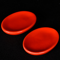 结婚红色陶瓷香皂盒 婚庆家用肥皂盒皂碟 中式创意卫生间个性皂托|皂盒椭圆一对不刻喜