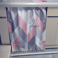 滚筒洗衣机罩 防晒帘 防水遮挡布小天鹅全自动洗衣机帘防尘帘海尔|防泼水波普条纹粉色 宽143cm高90cm套餐3