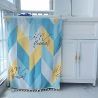 滚筒洗衣机罩 防晒帘 防水遮挡布小天鹅全自动洗衣机帘防尘帘海尔|防泼水波普条纹蓝色 宽68cm高45cm套餐3