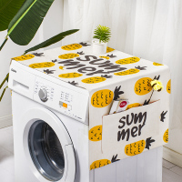 peva 冰箱盖布 防尘罩冰箱挂袋收纳袋防尘布布艺收纳袋家用单开门|金色菠萝 150x60cm