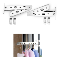 免打孔窗户晾衣架防护网保笼护栏阳台晒衣架窗外室外晾衣杆晒被子|双个支架