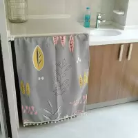 滚筒洗衣机罩 防晒帘 防水遮挡布小天鹅全自动洗衣机帘防尘帘海尔|防泼水春叶复苏灰色 宽68cm高45cm套餐3