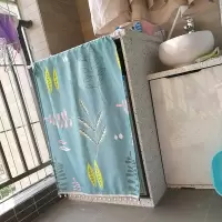 滚筒洗衣机罩 防晒帘 防水遮挡布小天鹅全自动洗衣机帘防尘帘海尔|防泼水春叶复苏绿色 宽143cm高90cm套餐2