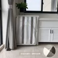 滚筒洗衣机罩 防晒帘 防水遮挡布小天鹅全自动洗衣机帘防尘帘海尔|防泼水咖啡色宽条 宽143cm高45cm套餐2