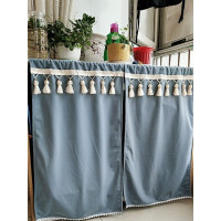 滚筒洗衣机罩 防晒帘 防水遮挡布小天鹅全自动洗衣机帘防尘帘海尔|轻奢天鹅绒牛仔蓝 宽143cm高45cm套餐2