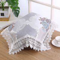 田园椭圆形电饭锅罩多功能欧式盖巾布艺蕾丝电饭煲家用盖布防尘罩|英式风范-灰色