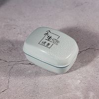 创意肥皂盒架卫生间带盖双层香皂盒沥水家用免打孔可爱皂托皂缸蝶|8378北欧绿