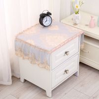 欧式床头柜盖布布艺卧室床头柜罩 万能盖巾 简约防尘罩|金色欧花灰色 45*100cm含花边