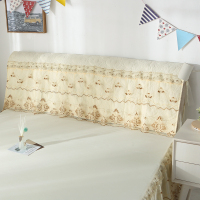 床头罩蕾丝床头套防尘罩 床头保护罩 靠背套皮床罩木板实木保护套|心语妙恋-米黄 120cm宽×50cm高
