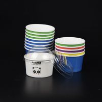一次性冰淇淋纸杯纸盒蛋糕纸杯烘焙模具雪糕卡通动物冰激凌纸杯碗|6图随机拼+平盖100个