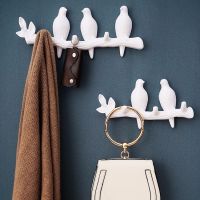 立体创意玄关小鸟挂钩门口墙面动物壁挂衣帽架排钩钥匙架装饰品