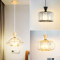 北欧床头吊灯卧室水晶现代简约餐吊灯轻奢吧台小吊灯单头餐厅吊灯