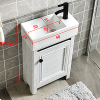 小户型太空铝浴室柜卫生间组合洗手洗脸盆落地洗漱台简约特价吊柜|48*24CM落地柜(不带镜子托架) 60cm以下