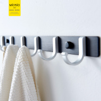 挂钩强力墙壁挂免打孔门后粘胶进门卫生间挂衣钩太空铝北欧排钩子
