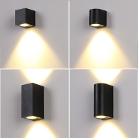 户外防水led壁灯单头双头上下打光方形酒店室外高亮外墙露台壁灯