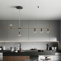 极简餐厅吊灯现代简约创意三头北欧灯具轻奢客厅灯长条餐桌吧台灯
