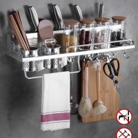 免打孔刀架置物架壁挂式挂钩筷子筒调味品收纳架子厨房用品小百货