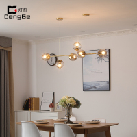 北欧轻奢餐厅吊灯长条现代简约餐桌灯全铜客厅创意设计师吧台灯具