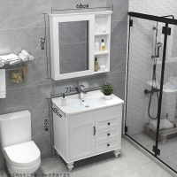 无甲醛碳纤维浴室柜卫生间小户型洗漱台面盆柜洗脸盆洗手盆柜组合|70天使白地柜+全套配件70天使白地柜全套
