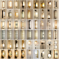 新中式壁灯床头卧室客厅背景墙过道楼梯仿古创意酒店餐厅古典壁灯