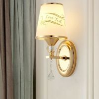 床头灯简约创意led卧室壁灯 水晶客厅墙壁灯楼梯过道阳台插电壁灯