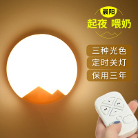 遥控床头台灯卧室插座小夜灯婴儿节能月子喂奶插电护眼夜光灯睡眠