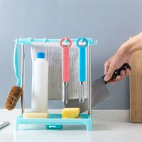 水槽台面抹布架子厨房海绵收纳沥水架清洁球用品置物篮洗碗刷挂架