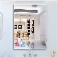 卫生间洗漱镜子化妆镜子舞蹈美容镜落地穿衣镜衣柜镜子|60*80厘米斜边粘贴