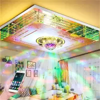 新款客厅灯长方形水晶灯 led吸顶灯现代简约家用遥控音乐卧室灯具