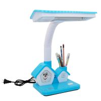 中小学生书桌学习护眼灯儿童卡通阅读写作业床头闹钟可爱小台灯